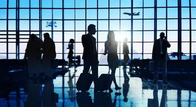 Back Lit Business People Traveling Airport Passenger Concept