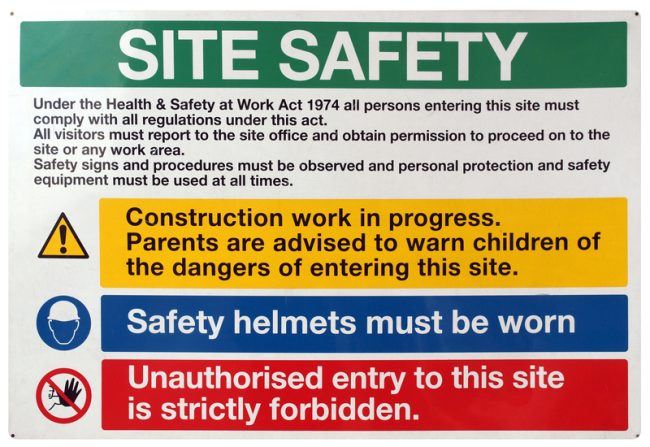 Site safety sign
